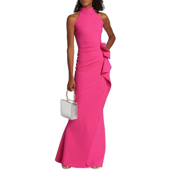 NWT Chiara Boni La Petite Robe Gudrum Halter Ruffle Gown SIZE 12 $995